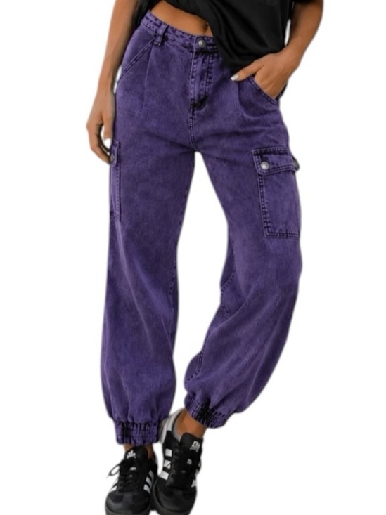 Signature8 Pants - 486: SIGNATURE8 NWT DENIM JOGGERS PURPLE (OC)